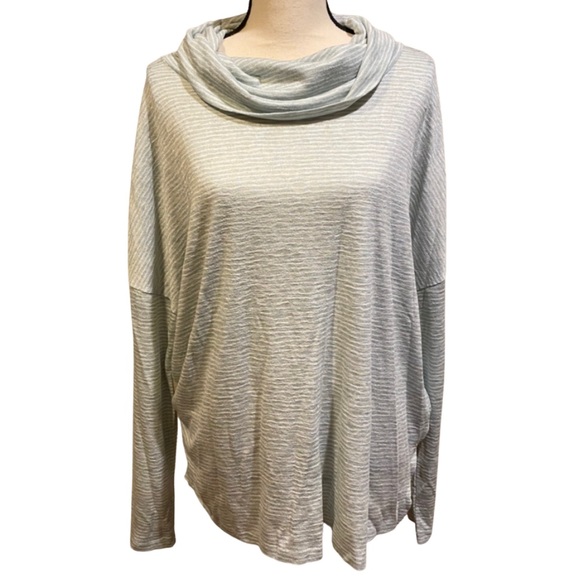 Caslon Blue Turtleneck Striped Pullover Sweater - Picture 1 of 7